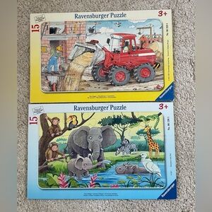 2 Ravensburger Puzzles, 15 pieces